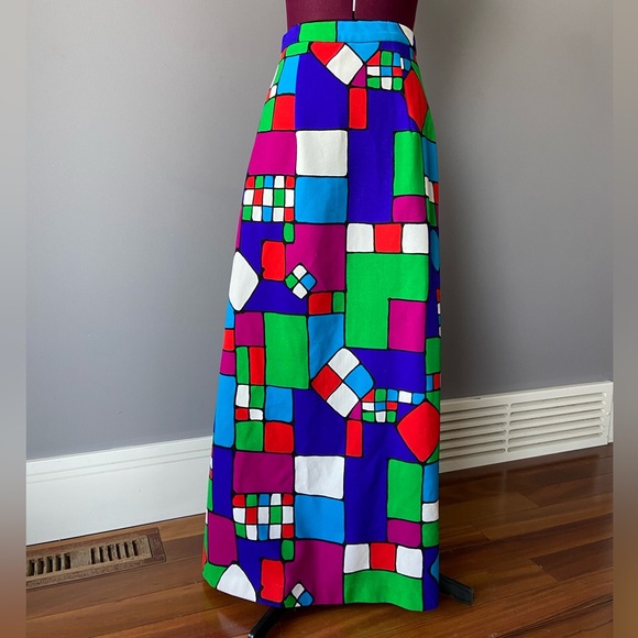 Vintage 1970s Mondorian skirt maxi - Picture 4 of 8